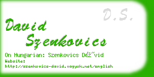 david szenkovics business card